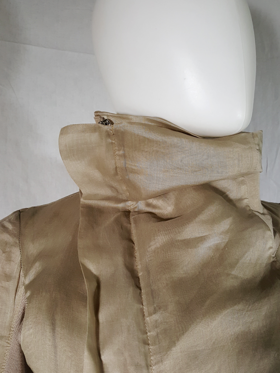 vintage Rick Owens beige classic biker jacket with paneled sleeve detail 144654