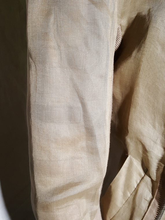 vintage Rick Owens beige classic biker jacket with paneled sleeve detail 145326