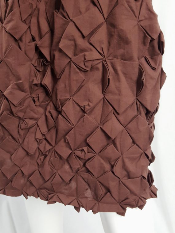 vintage Issey Miyake brown skirt with origami flowers 125106