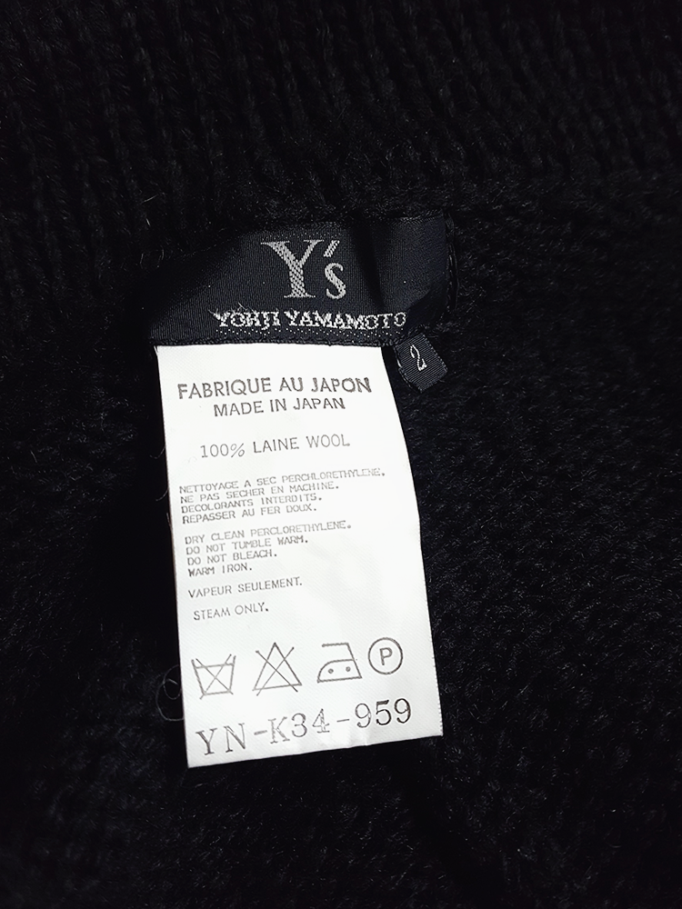Y's Yohji Yamamoto black maxi length cardigan - V A N II T A S