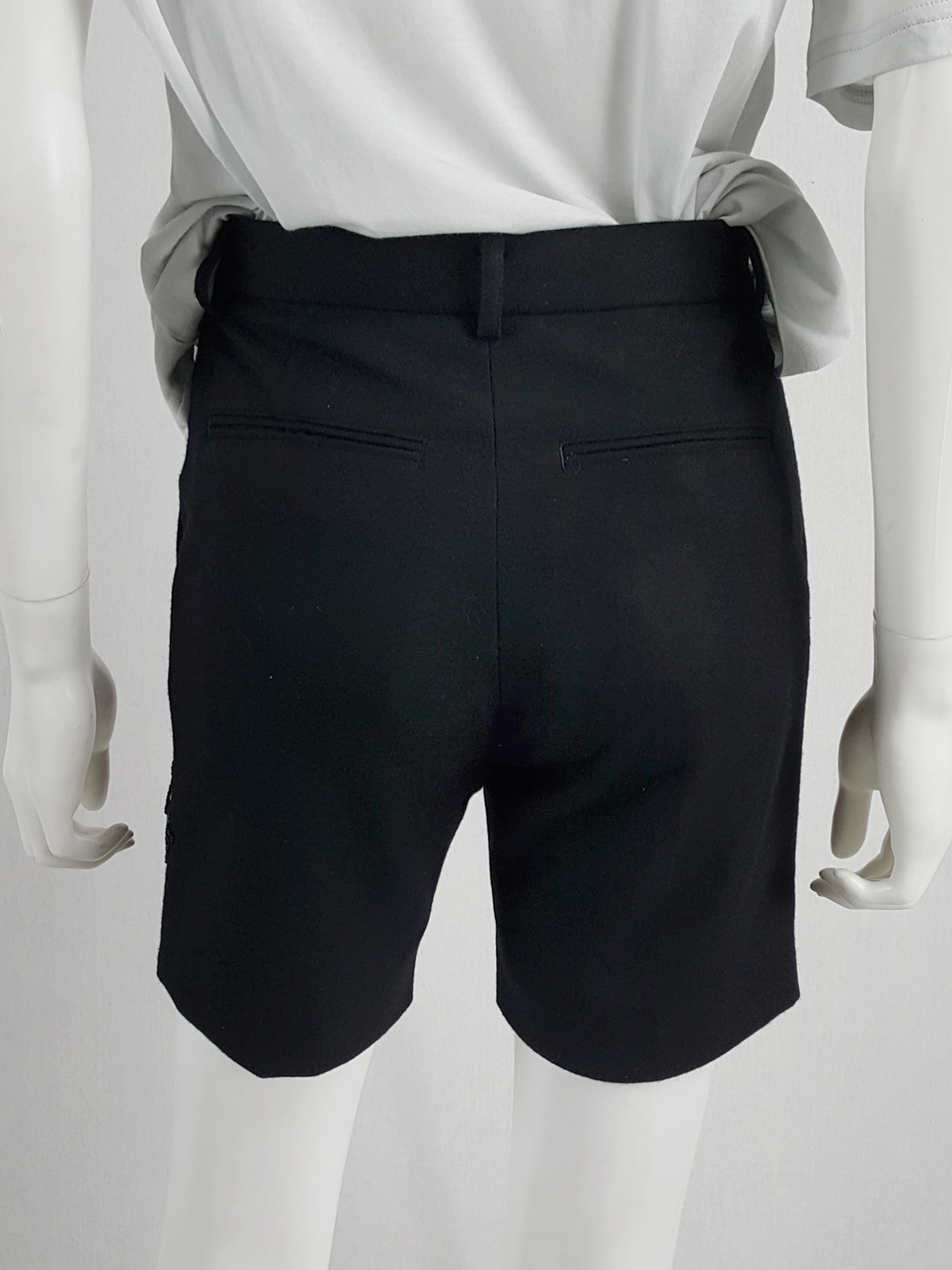 Noir Kei Ninomiya black shorts with knit circular detail — fall 2013 ...