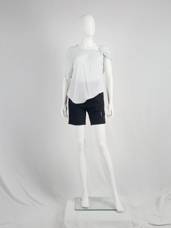vaniitas vintage Noir Kei Ninomiya black shorts with knit circular detail fall 2013 130937