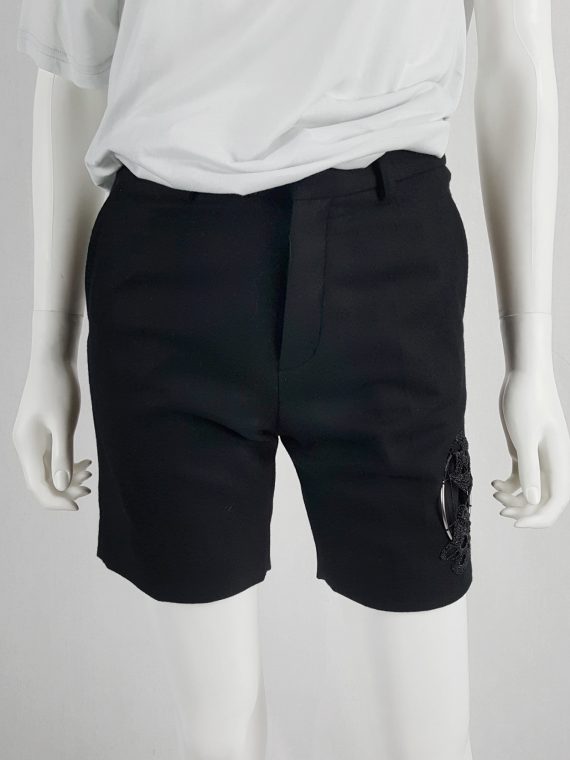 vaniitas vintage Noir Kei Ninomiya black shorts with knit circular detail fall 2013 131037