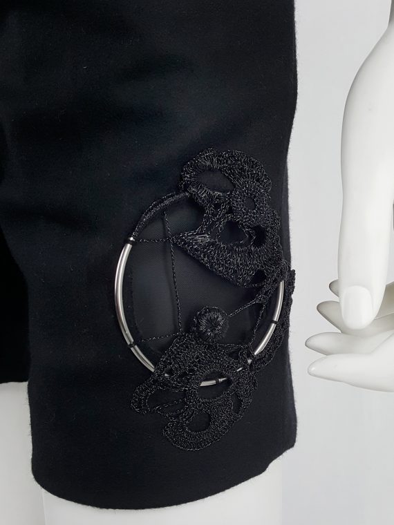 vaniitas vintage Noir Kei Ninomiya black shorts with knit circular detail fall 2013 131107