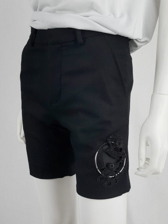 vaniitas vintage Noir Kei Ninomiya black shorts with knit circular detail fall 2013 131235