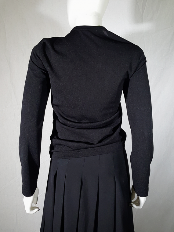 vintage Comme des Garcons black gathered top with ruffle detail fall 2011 191341