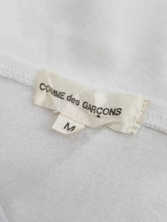 Comme des Garçons white printed top with frilled side detail
