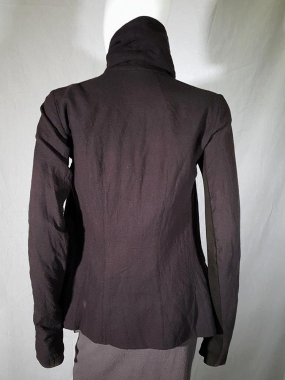 vintage Rick Owens brown cowl neck jacket with front strap 194424(0)