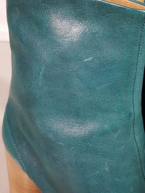 vintage Maison Martin Margiela green tabi boots with wooden block heel 181807