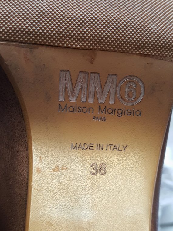 vintage Maison Martin Margiela MM6 brown mules with gold block heel spring 2017 125836