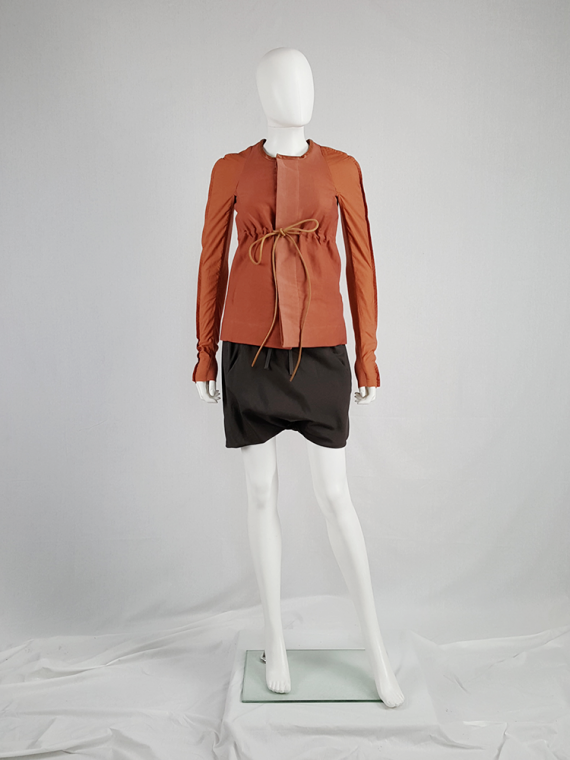 vintage Rick Owens NASKA orange jacket with rounded shoulders spring 2012 11072