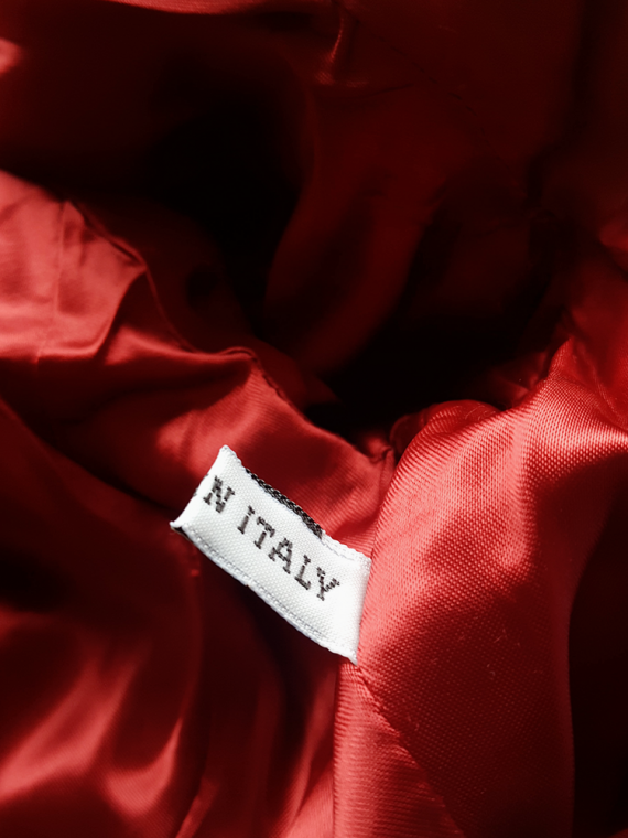 vintage Ann Demeulemeester red velvet asymmetric blazer fall 1996 140