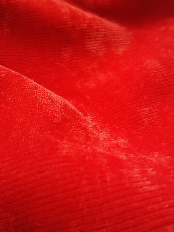 vintage Ann Demeulemeester red velvet asymmetric blazer fall 1996 450