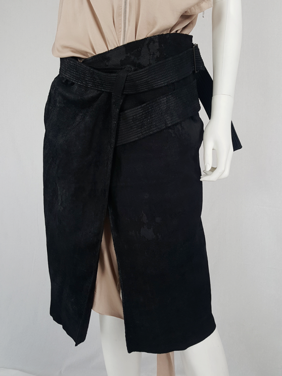 vintage Haider Ackermann black leather wrap skirt spring 2011 152745