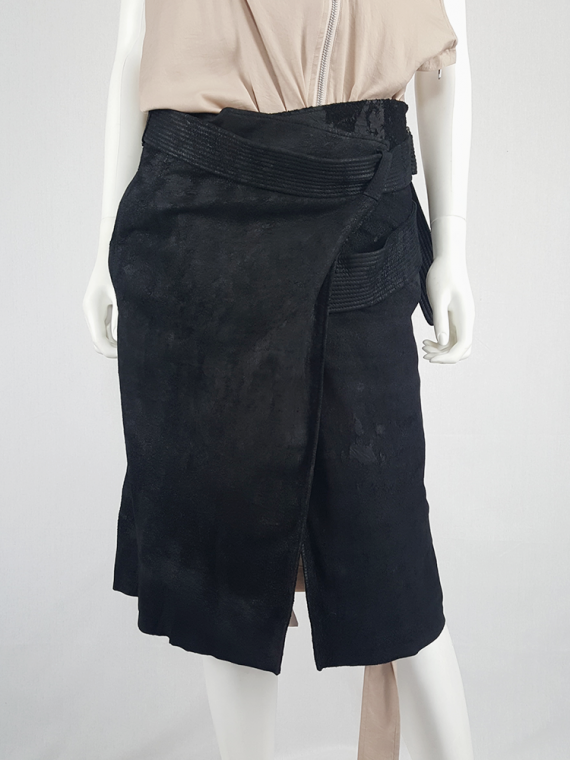 vintage Haider Ackermann black leather wrap skirt spring 2011 152909