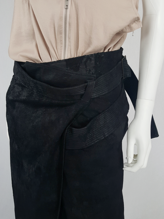 vintage Haider Ackermann black leather wrap skirt spring 2011 152925