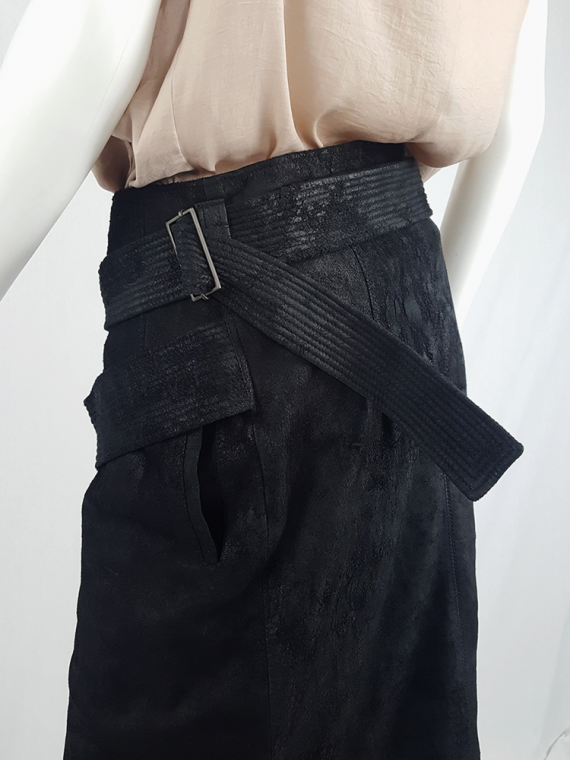 vintage Haider Ackermann black leather wrap skirt spring 2011 153120