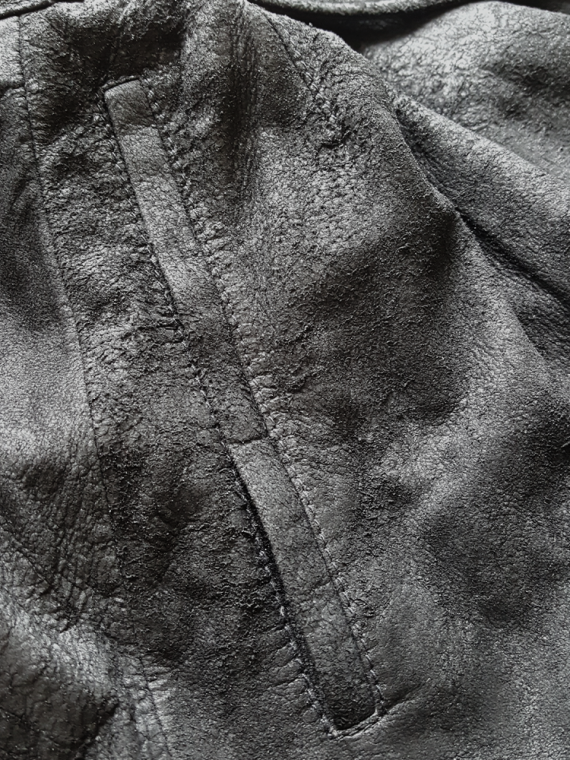 vintage Haider Ackermann black leather wrap skirt spring 2011 154105