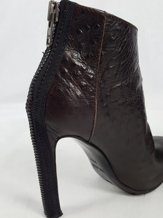 vintage Haider Ackermann brown ankle boots with back zipper fall 2010 102408