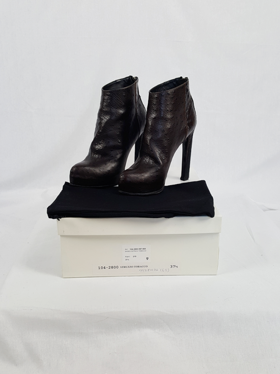 vintage Haider Ackermann brown ankle boots with back zipper fall 2010 103427