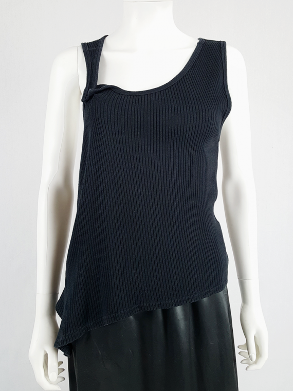 vintage Maison Martin Margiela black asymmetric stretched out top fall 2006 100528