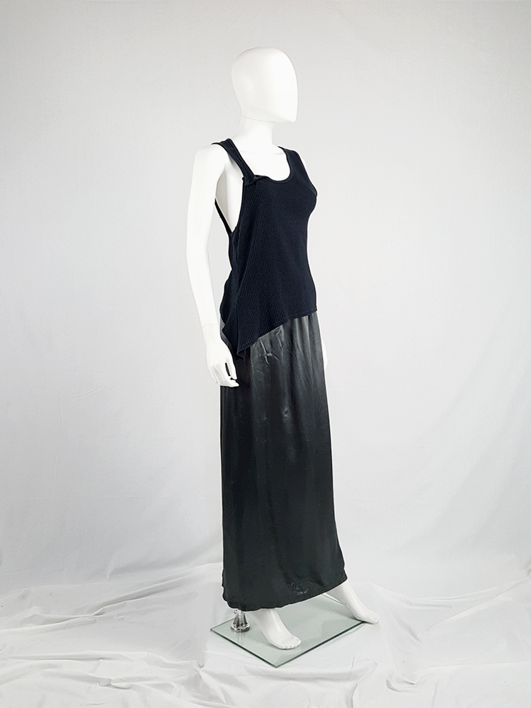 vintage Maison Martin Margiela black asymmetric stretched out top fall 2006 100659