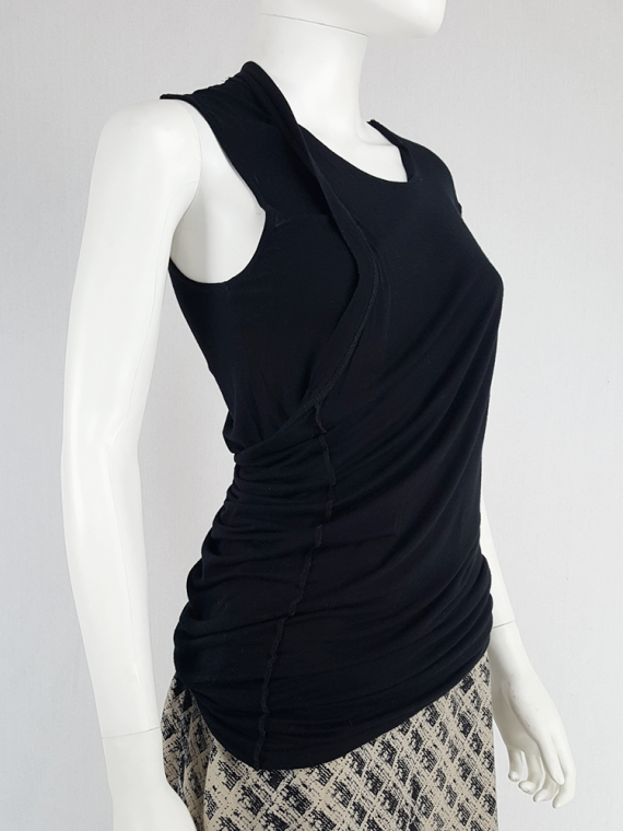 vintage Maison Martin Margiela black dress double folded as top spring 2003 184501
