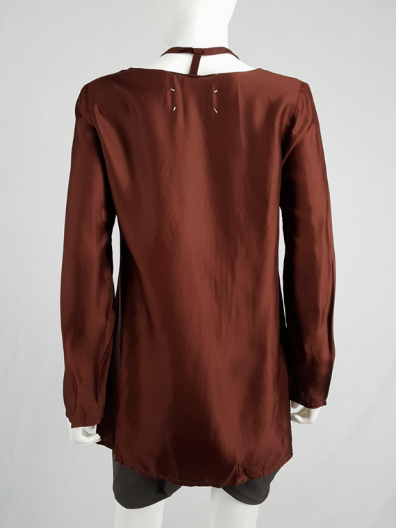vintage Maison Martin Margiela burgundy top with attached necklace fall 1999 111431