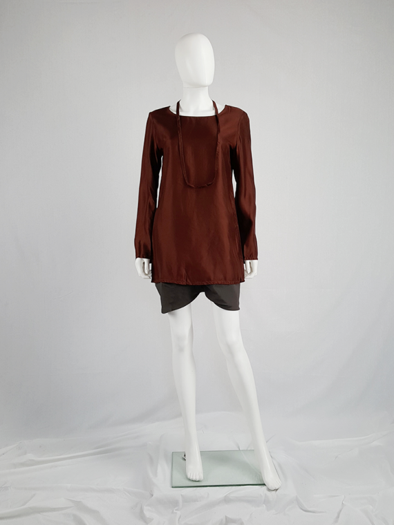 vintage Maison Martin Margiela burgundy top with attached necklace fall 1999 111608