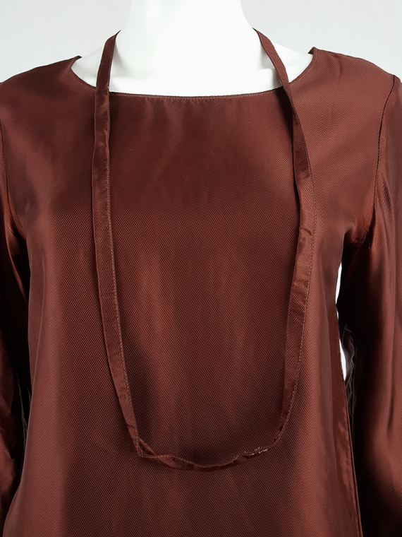 vintage Maison Martin Margiela burgundy top with attached necklace fall 1999 111645