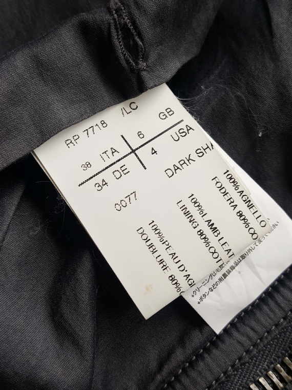 vintage Rick Owens grey leather sleeveless biker jacket 153647