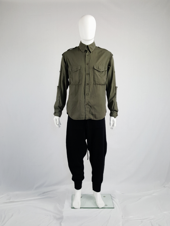vintage Ys for men Yohji Yamamoto green shirt with detachable collar 125030