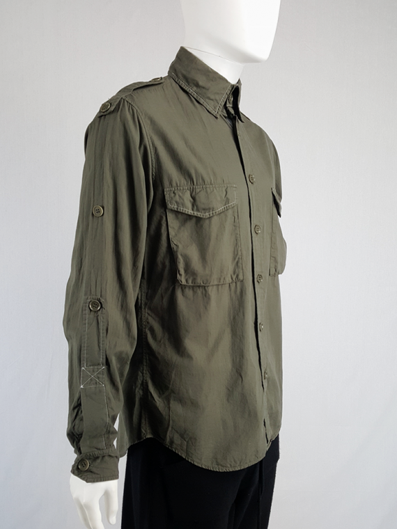 vintage Ys for men Yohji Yamamoto green shirt with detachable collar 125156(0)