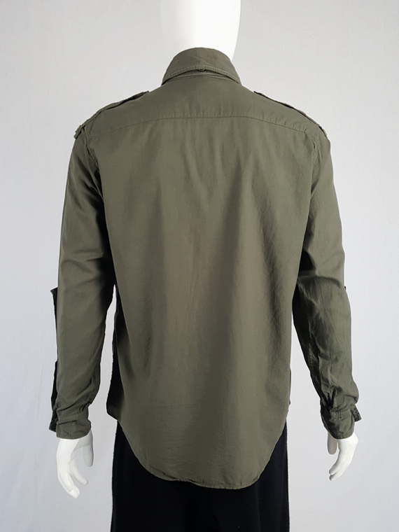 vintage Ys for men Yohji Yamamoto green shirt with detachable collar 125613(0)