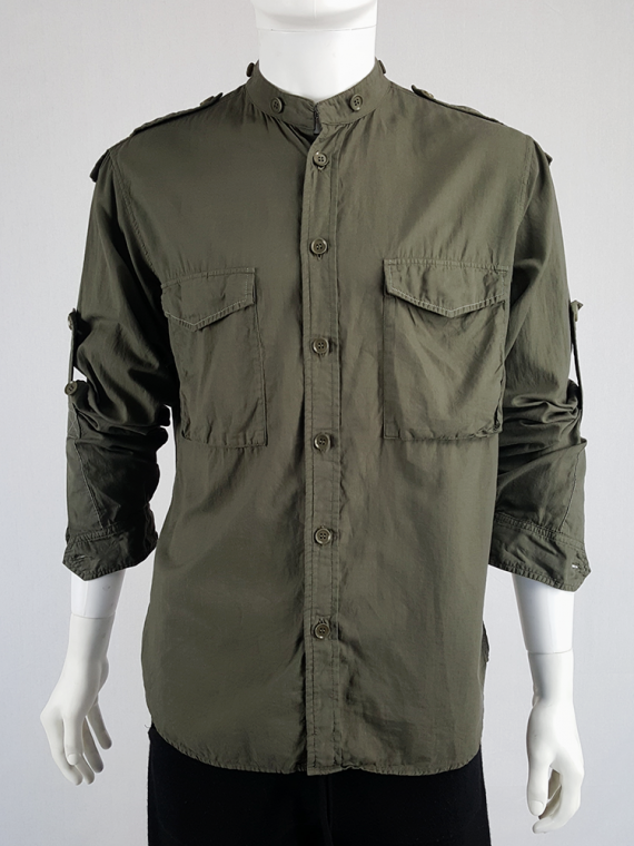 vintage Ys for men Yohji Yamamoto green shirt with detachable collar 125846