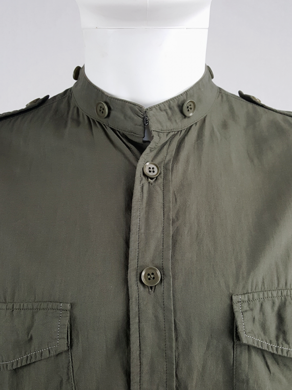 vintage Ys for men Yohji Yamamoto green shirt with detachable collar 125854