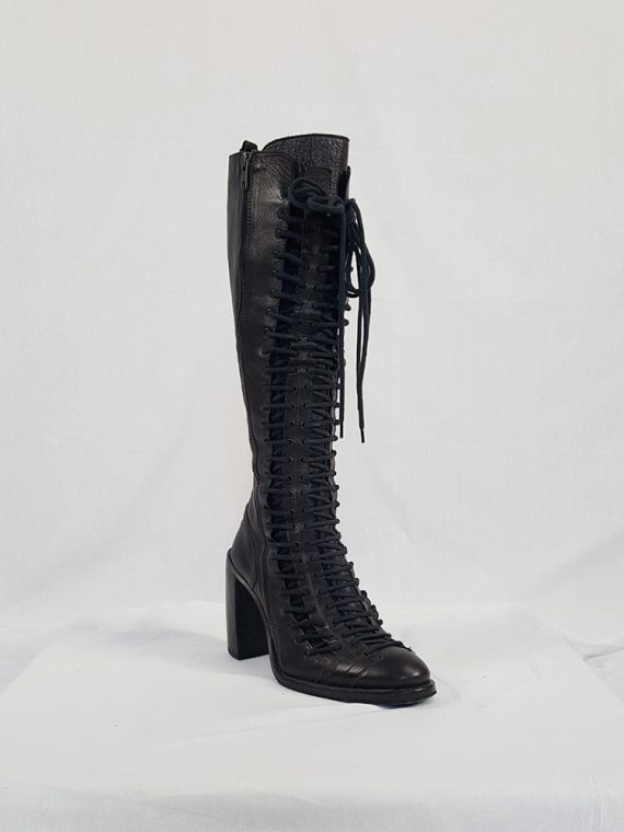 vintage Ann Demeulemeester brown triple lace boots fall 2008120620