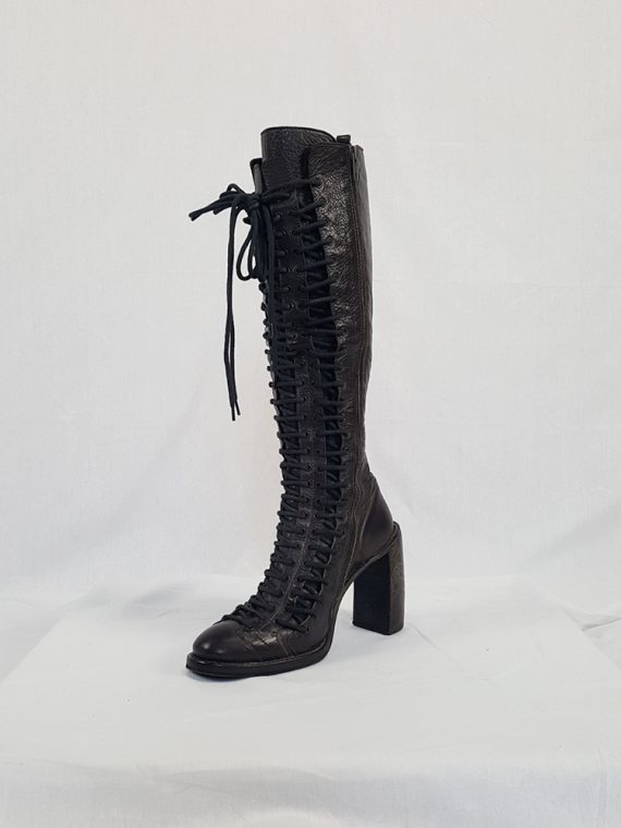 vintage Ann Demeulemeester brown triple lace boots fall 2008120646