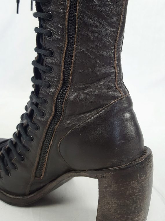 vintage Ann Demeulemeester brown triple lace boots fall 2008120724