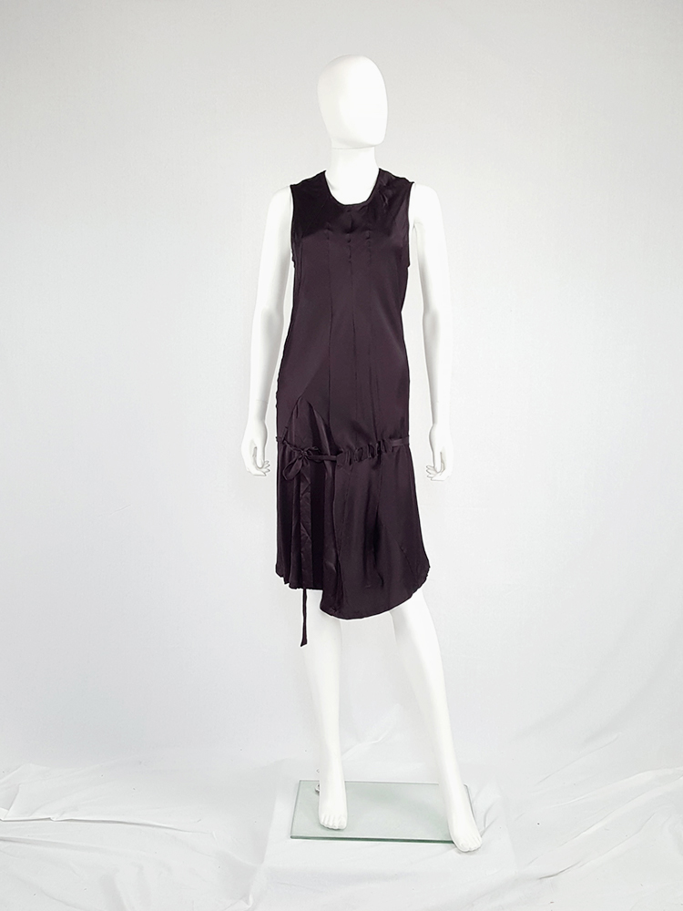 Ann Demeulemeester purple belted dress — fall 2003 - V A N II T A S