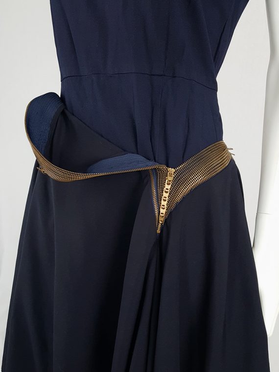 vintage Junya Watanabe blue asymmetric skirt with multi zipper waist spring 2005 111302