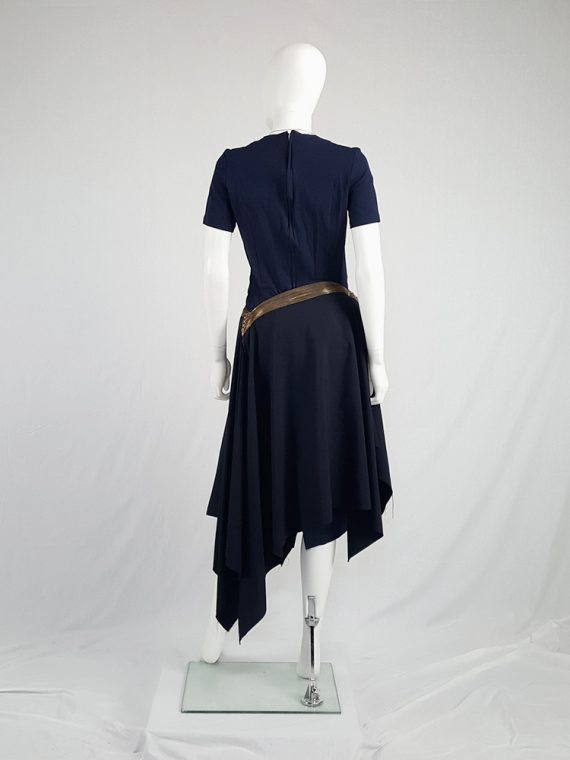vintage Junya Watanabe blue asymmetric skirt with multi zipper waist spring 2005 111558