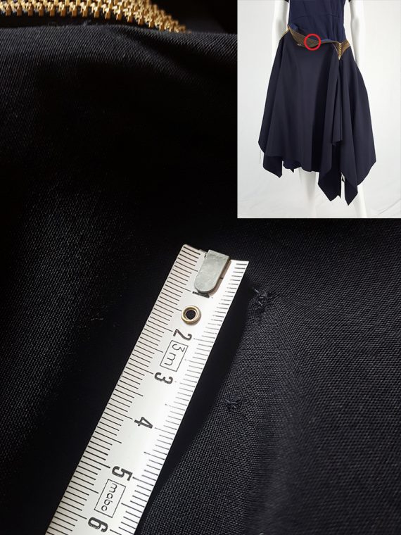 vintage Junya Watanabe blue asymmetric skirt with multi zipper waist spring 2005 114514