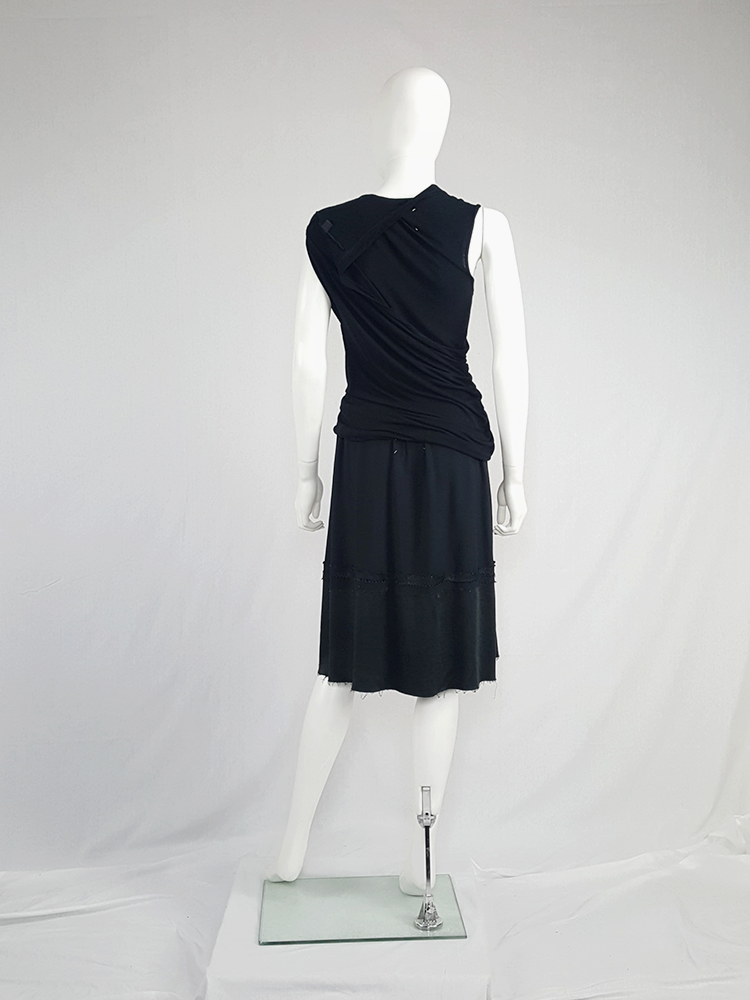 Maison Martin Margiela black deconstructed skirt in furniture lining ...