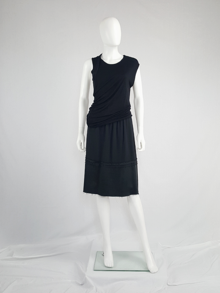 Maison Martin Margiela black deconstructed skirt in furniture lining ...