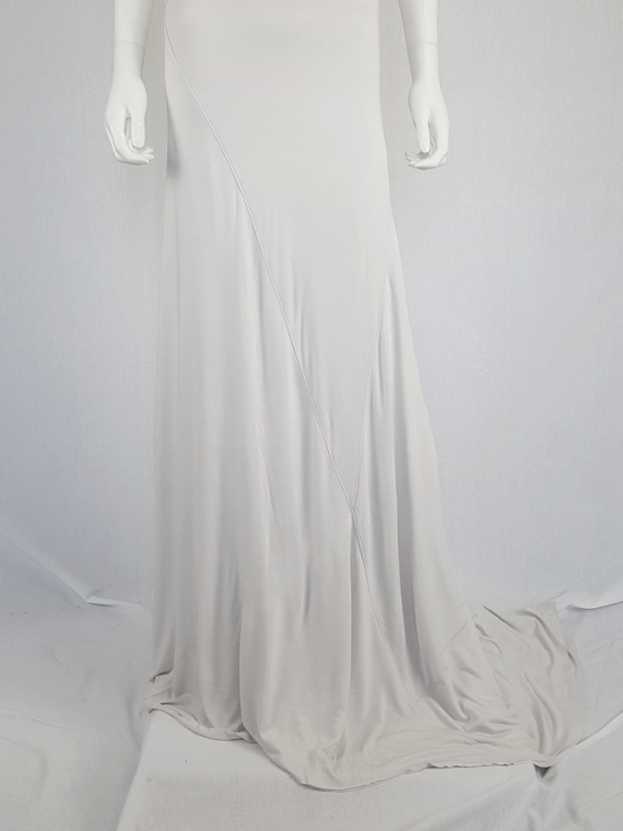 vintage AF Vandevorst white maxi dress with asymmetric open back spring 2011 114631