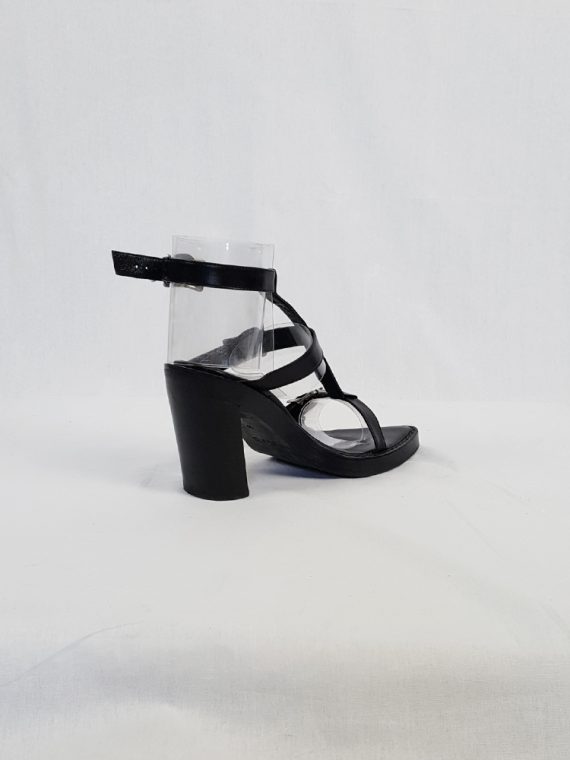 vintage Ann Demeulemeester black crossed buckle sandals spring 2003 size 37 4441
