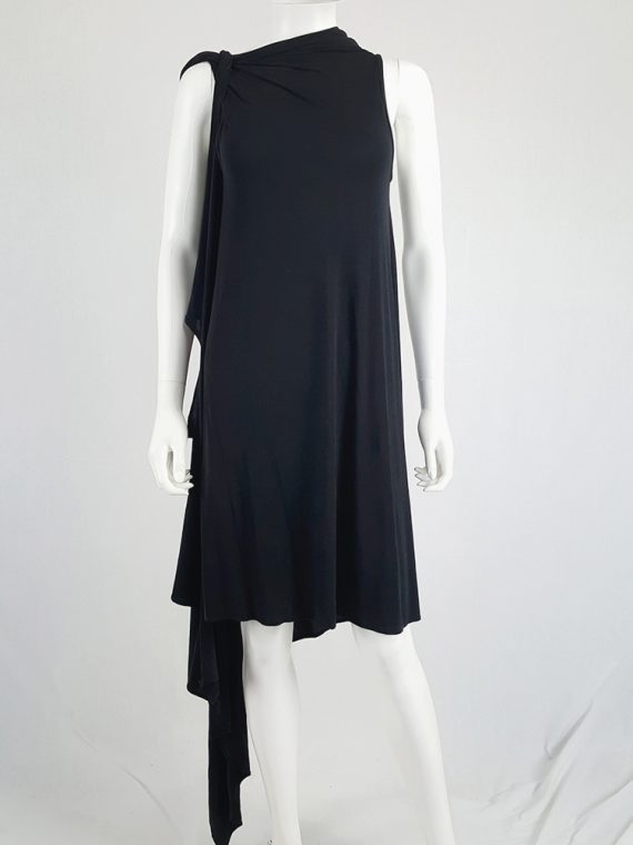 vintage Ann Demeulemeester black triple wrapped dress with 5 armholes spring 1998 091149