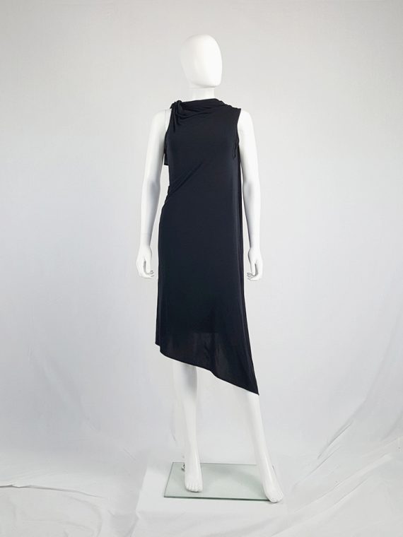 vintage Ann Demeulemeester black triple wrapped dress with 5 armholes spring 1998 091321