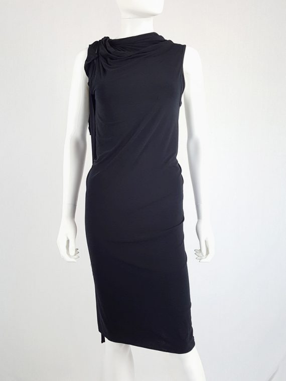 vintage Ann Demeulemeester black triple wrapped dress with 5 armholes spring 1998 091547